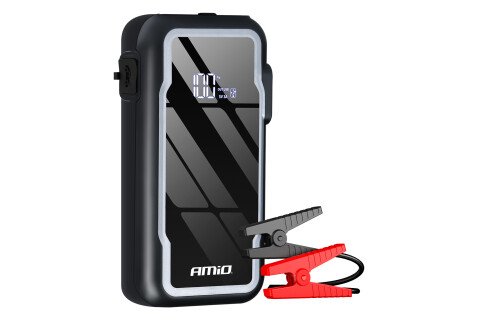 3-u-1 skočni starter, LED prenosna baterija, baterijska lampa 12V 12Ah 1600A AMIO-04678