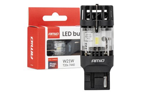 LumiTec T20S 7440 W21W LED sijalica 12V FULL CANBUS bela AMIO-04686