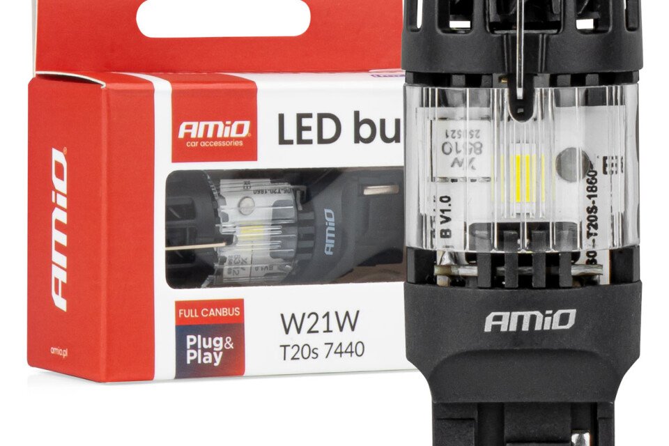 LumiTec T20S 7440 W21W LED sijalica 12V FULL CANBUS bela AMIO-04686