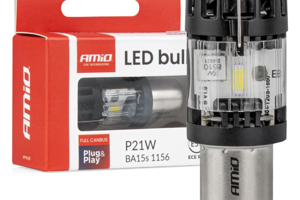 LumiTec BA15S P21W LED sijalica 12V FULL CANBUS bela AMIO-04688