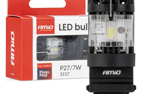 LumiTec 3157 P27/7W LED žárovka 12V FULL CANBUS bílá AMIO-04691