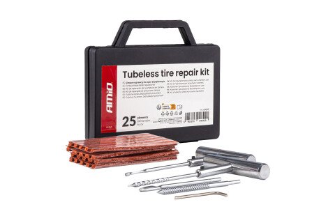 Komplet za popravku guma bez unutrašnje gume, 25 delova AMIO-04692
