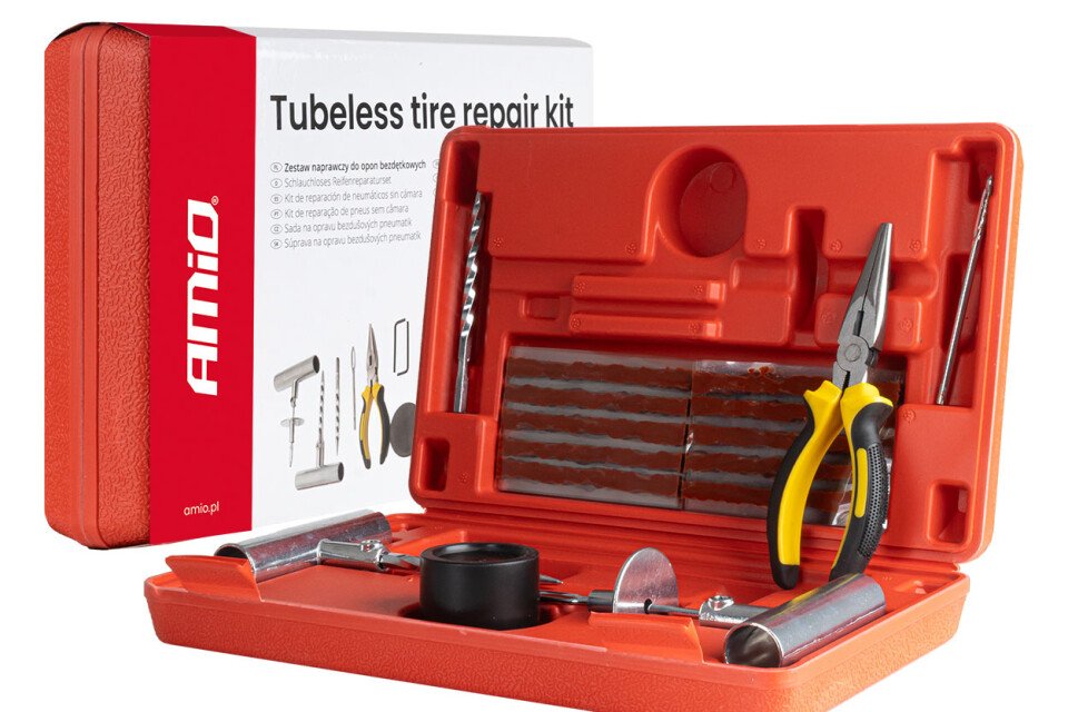 Komplet za popravku guma bez unutrašnje gume, 38 delova AMIO-04693
