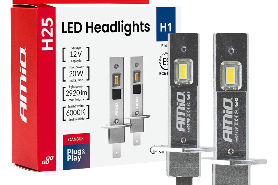 LED automobilske sijalice serije H25 CANBUS H1 12V 20W AMIO-04709