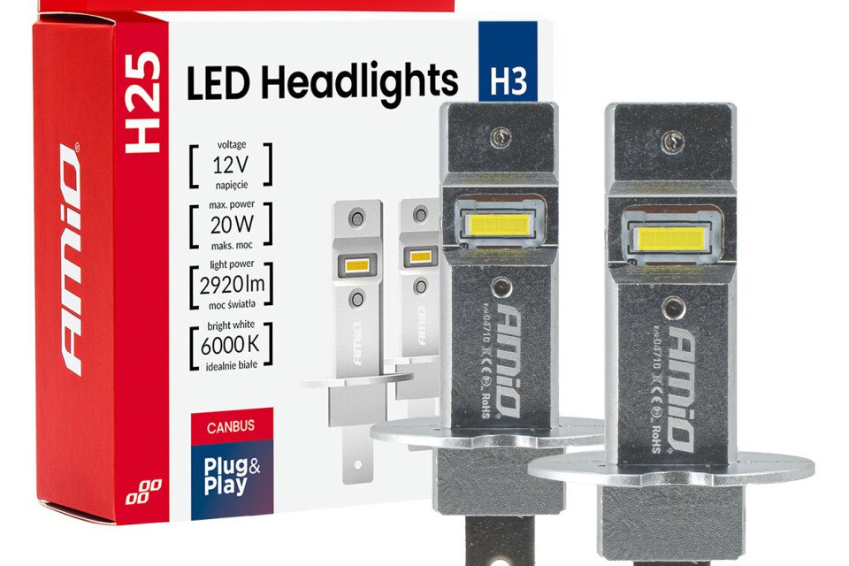 LED automobilske sijalice serije H25 CANBUS H3 12V 20W AMIO-04710