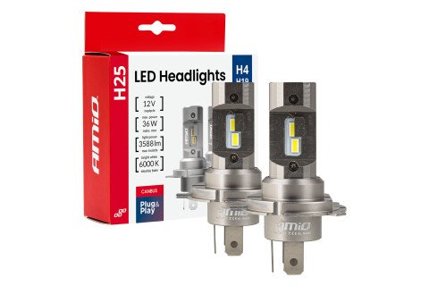 Becuri auto LED seria H25 CANBUS H4 H19 12V 36W AMIO-04711