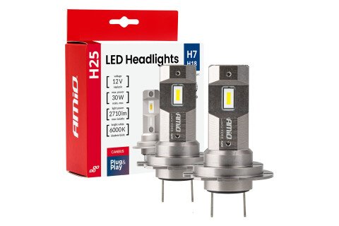 LED автомобилни крушки серия H25 CANBUS H7 H18 12V 30W AMIO-04712