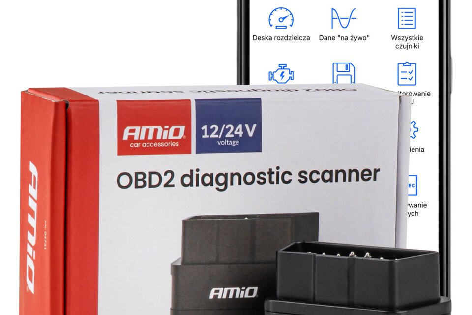 Dijagnostički interfejs za AMiO OBD2 BT skener tester PIC25K80 DC24K AMIO-04731