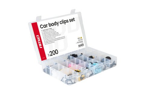Közepes méretű autós kapcsok és csapok készlete, 200 darabos AMIO-04739