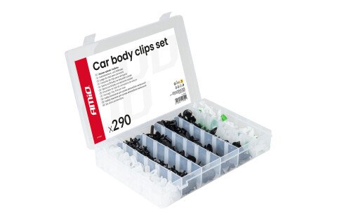 Σετ μεσαίου μεγέθους συνδετήρες και πείροι αυτοκινήτου, 290 τεμάχια AMIO-04742