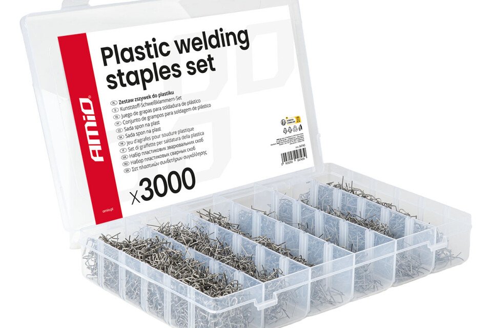 Grande set di punti metallici in plastica, 3000 pezzi. AMIO-04743