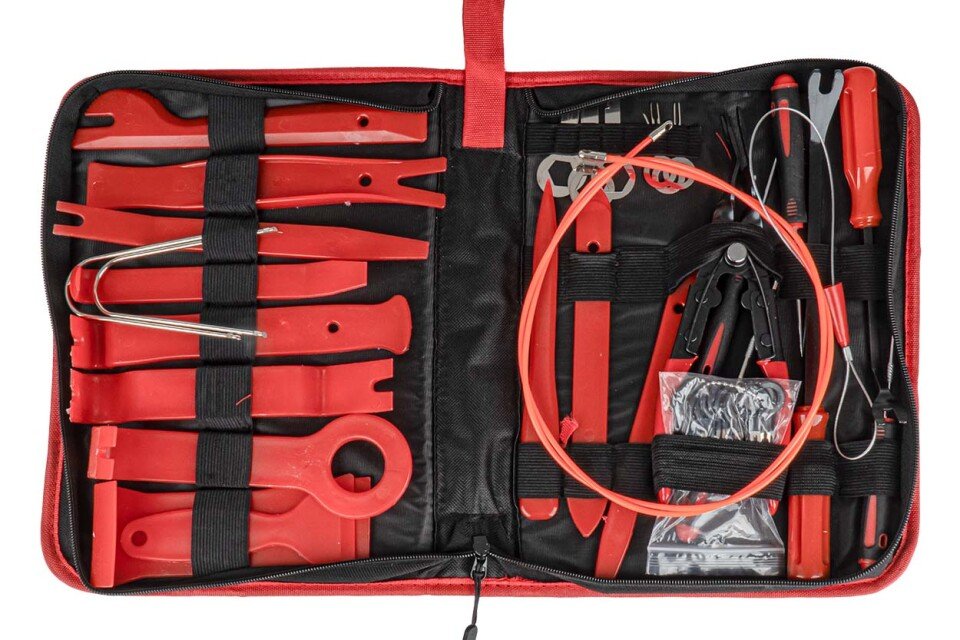 Radio-, Polster- und Clip-Entferner, großes Set mit Tasche, 40-teilig. AMIO-04747