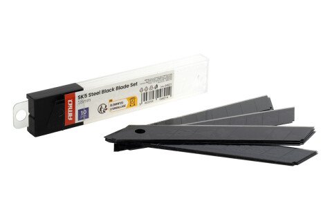 Set crnih čeličnih oštrica SK5 100x18x0,5 mm 10 komada AMIO-04821