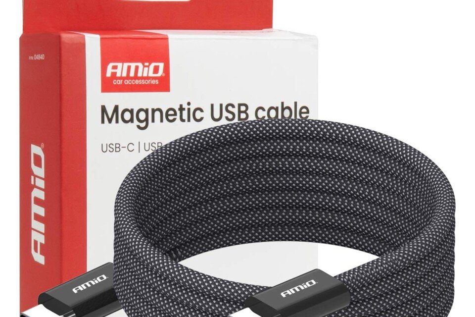Magnetni USB kabel USB-C na USB-C 60W 100cm AMIO-04840