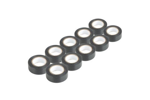 Set od 10 PVC izolacionih traka, crne, 19 mm x 20 m x 0,13 mm, AMIO-04844