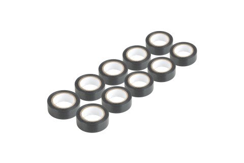 Set od 10 PVC izolacionih traka, crne, 19 mm x 10 m x 0,13 mm, AMIO-04845