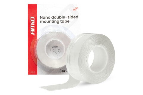 Dvostranski nano montažni trak za večkratno uporabo 30 mm x 3 m x 1 mm AMIO-04848