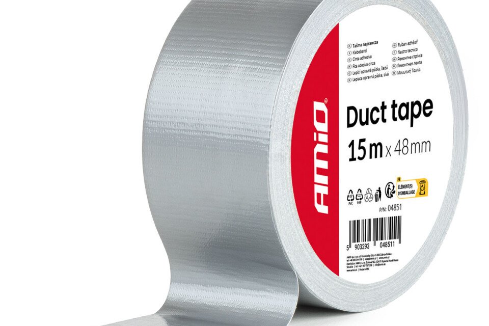 Siva tehnička traka 48 mm x 15 m x 0,19 mm AMIO-04851