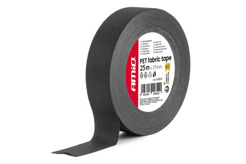 Taśma izolacyjna z tkaniny PET, gładka, 25 m x 19 mm x 0,14 mm AMIO-04854