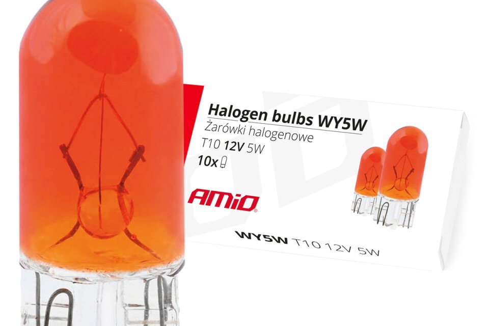 Halogén izzók WY5W T10 5W W2,1x9,5d AMBER 12V 10 db.