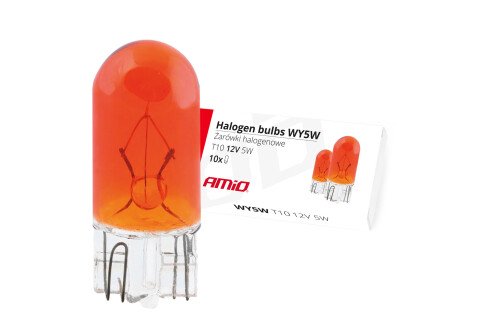 Halogén izzók WY5W T10 5W W2,1x9,5d AMBER 12V 10 db.