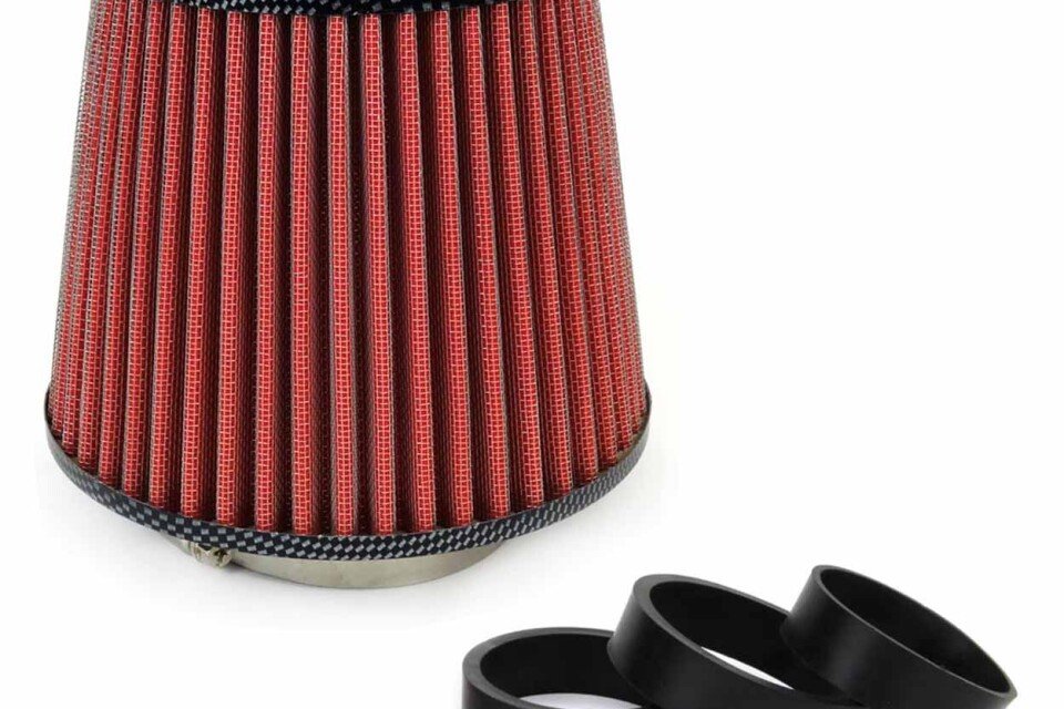 Kónický UHLÍKOVÝ vzduchový filtr + 3 adaptéry