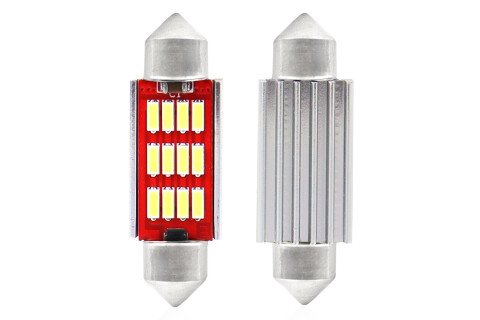 LED CANBUS 4014 12SMD Festoon C5W C10W C3W 39mm Λευκό 12V / 24V