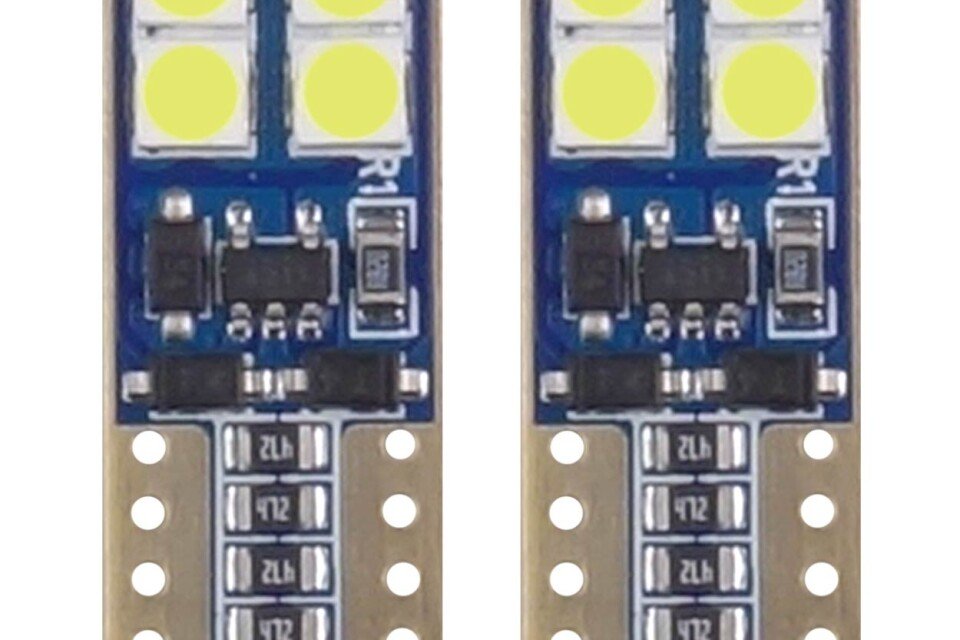 Dioda LED CANBUS 8SMD 2835 T10e (W5W) Biała 12V/24V
