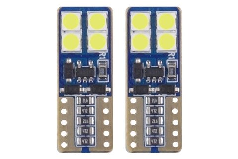 Dioda LED CANBUS 8SMD 2835 T10e (W5W) Biała 12V/24V