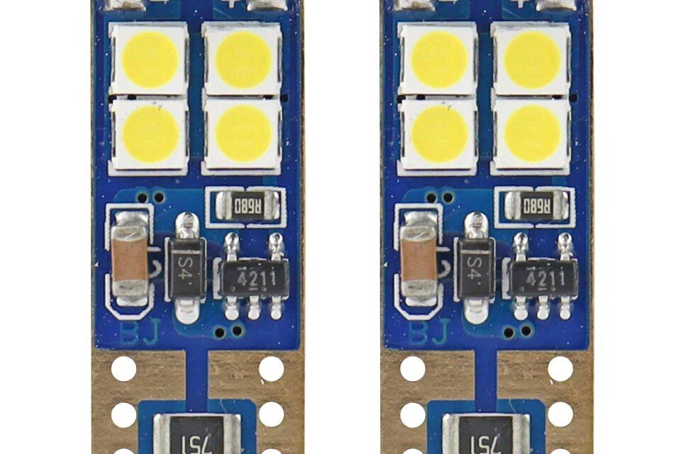LED CANBUS 12SMD 2835 T10e (W5W) Fehér 12V / 24V