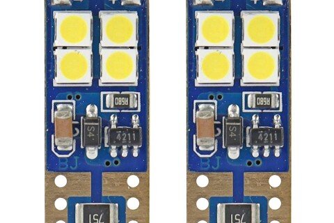LED CANBUS 12SMD 2835 T10e (W5W) Fehér 12V / 24V