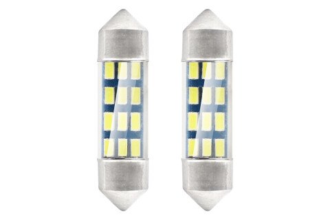 LED STANDARD 3014 12SMD Festoon C5W C10W C3W 36mm Bela 12V