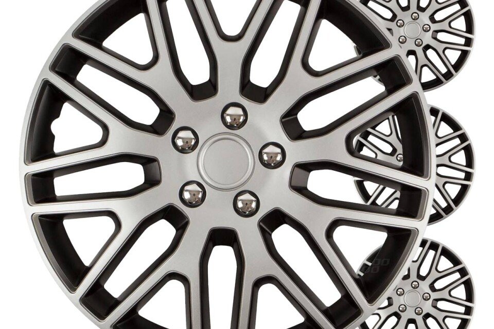 Capac butuc auto 4 buc. Set COLOR BOX de 17 inchi, negru și argintiu Dakar