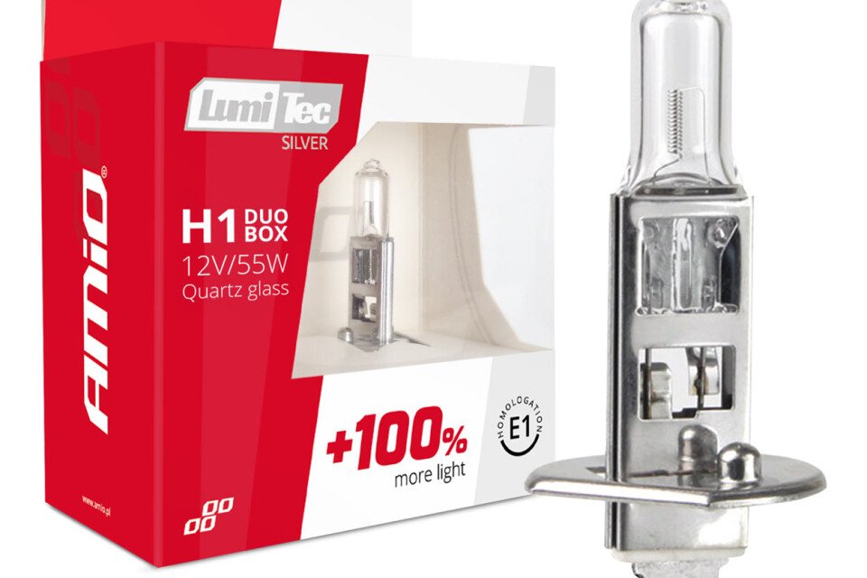 H1 halogene žarulje 12V 55W LumiTec SILVER + 100% DUO