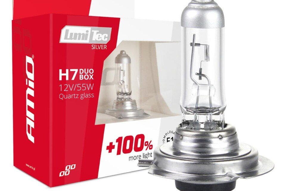Halogén izzók H7 12V 55W LumiTec SILVER + 100% DUO