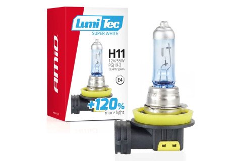 Halogén izzó H11 12V 55W LumiTec Super White + 120%