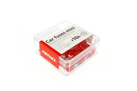 Autó biztosítékok mini lemez mini doboz 50 db 10A