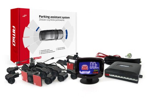 Sada parkovacích senzorů, zpátečka LED-GRAF 8 senzorů černá vnitřní 16,5mm