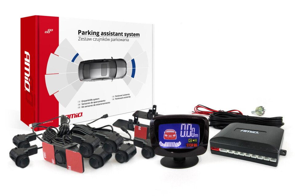 Sada parkovacích senzorů, zpátečka LED-GRAF 8 senzorů černá vnitřní 16,5mm