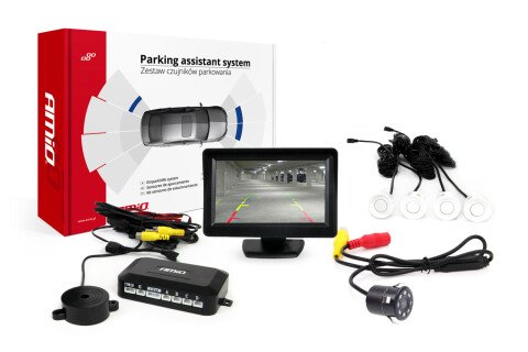 Set senzora za parkiranje TFT01 4.3" sa HD-307-IR kamerom 4 bijela senzora