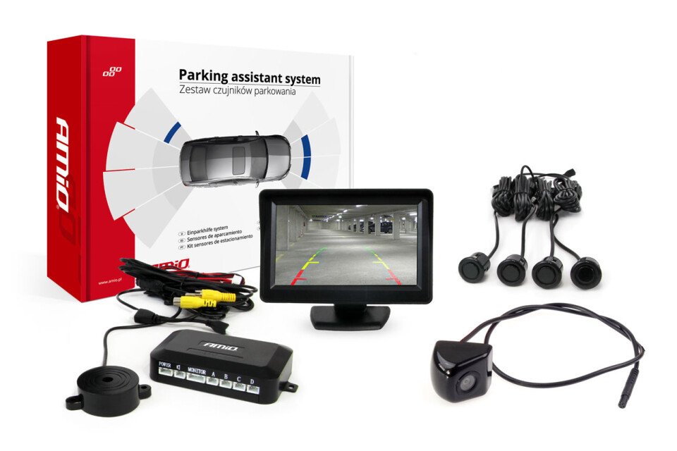 Kit sensori di parcheggio TFT01 4.3" con telecamera HD-310 4 sensori neri "GOLD"