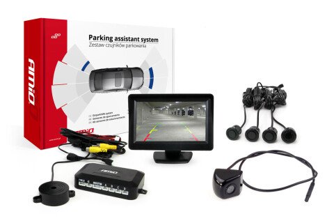 Kit sensori di parcheggio TFT01 4.3" con telecamera HD-310 4 sensori neri "GOLD"