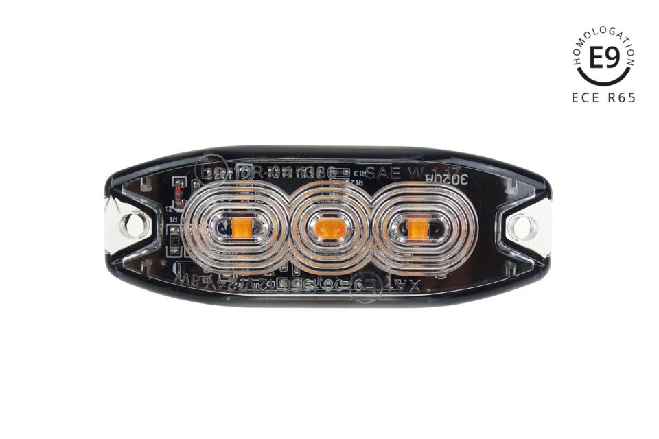 Płaska lampa błyskowa LED 3x3W R65 R10 12/24V IP67