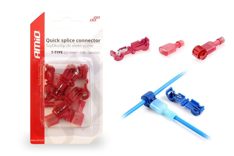 Szybkozłącza elektryczne Typ-T 0,5-1mm2 10A 5 szt. blister