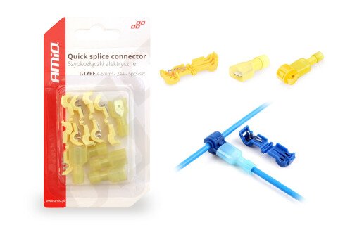 Szybkozłącza elektryczne Typ-T 04-6mm2 24A 5 sztuk w blistrze