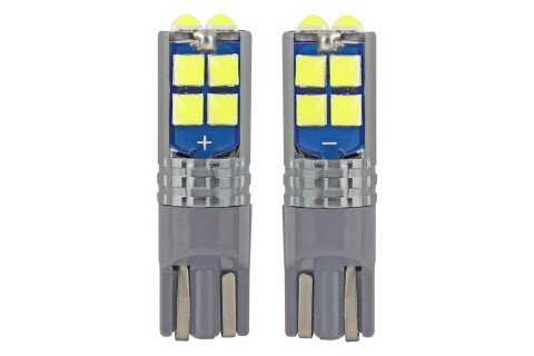 LED CANBUS 10SMD 3030 T10 W5W Бял 12V / 24V