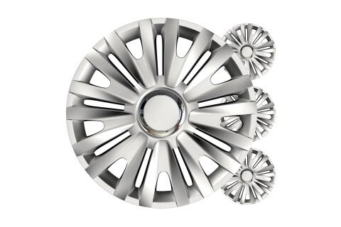 Poklopac glavčine automobila 4 kom. Roial Silver Set 14" inča COLOR BOKS