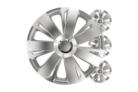 Poklopac glavčine automobila 4 kom. Energetski set srebrna 14" inča COLOR BOKS