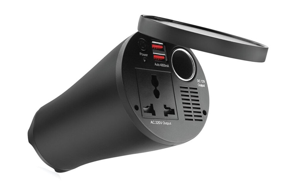 Becherförmiger Spannungswandler 12V / 230V 150W / 300W 2xUSB PI02