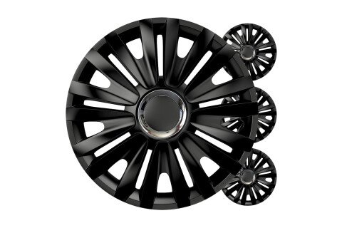 Poklopac glavčine automobila 4 kom. Roial Black Set 14" COLOR BOKS